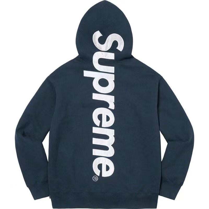 Supreme Vertical Logo Hoodie - Navy