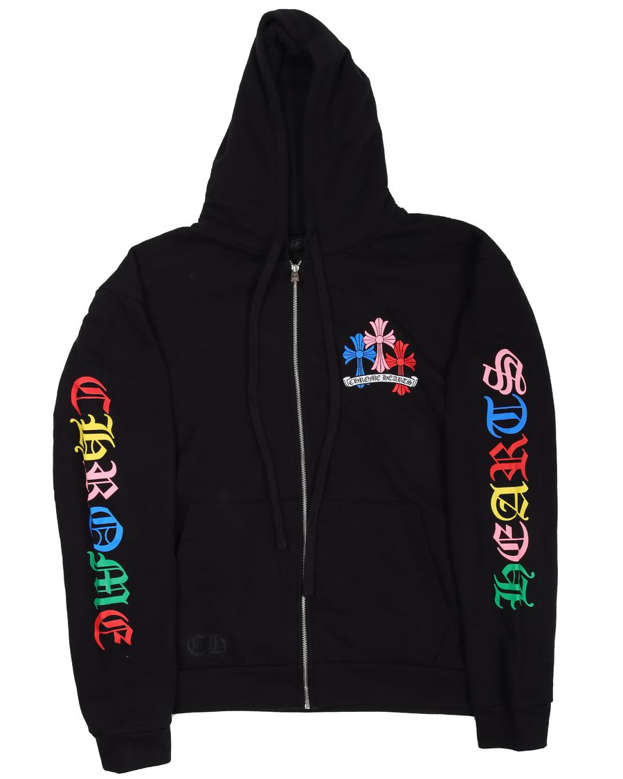 Chrome Hearts Black Multicolor Zip Hoodie