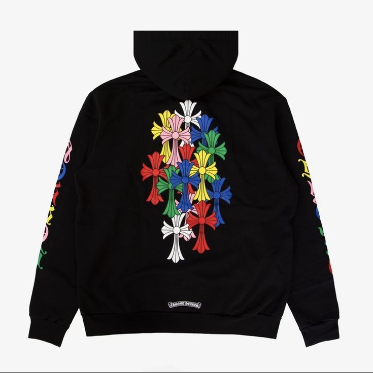 Chrome Hearts Black Multicolor Zip Hoodie