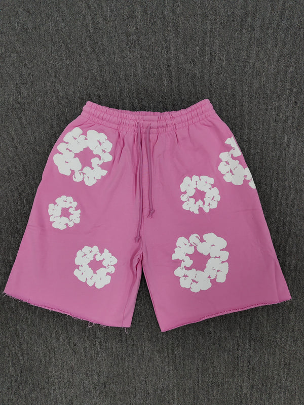 Denim Tears Cotton Wreath Shorts - Pink and White