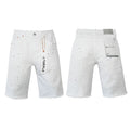 Purple Brand White Paint-Splatter Denim Shorts