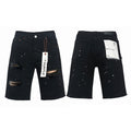 Purple Brand Distressed Black Denim Shorts