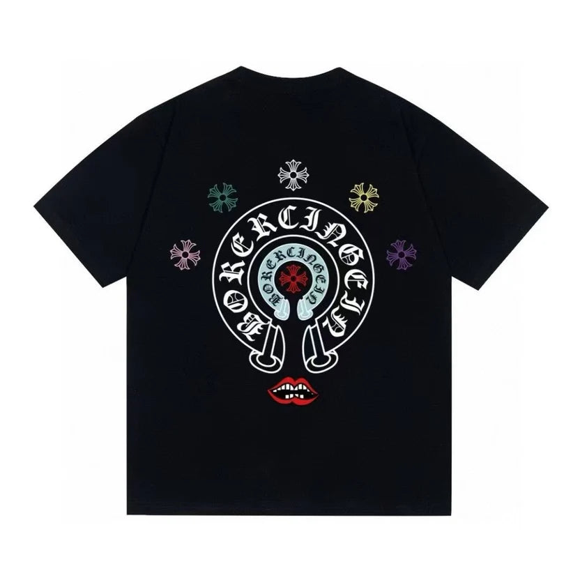 Chrome Hearts Black Multicolor Circle Cross T-Shirt