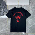 Chrome Hearts Black Red Horseshoe Cross T-Shirt