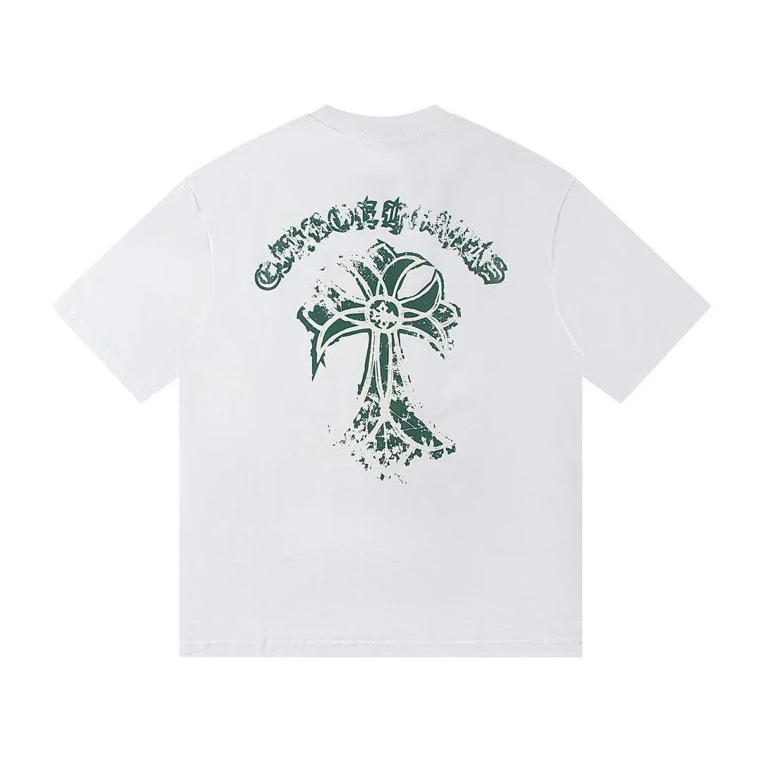 Chrome Hearts White Green Script Cross T-Shirt