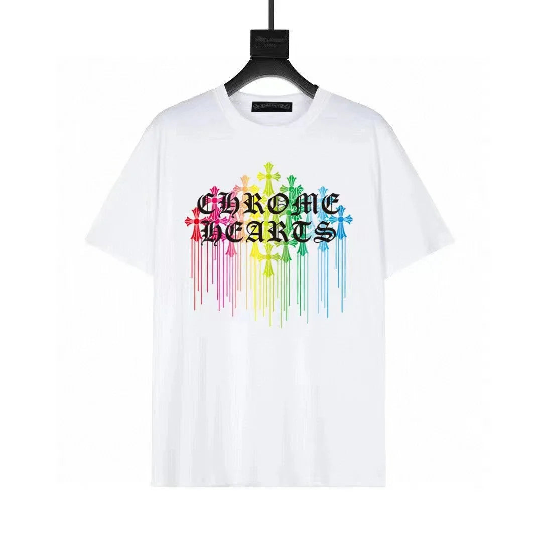 Chrome Hearts White Rainbow Script T-Shirt