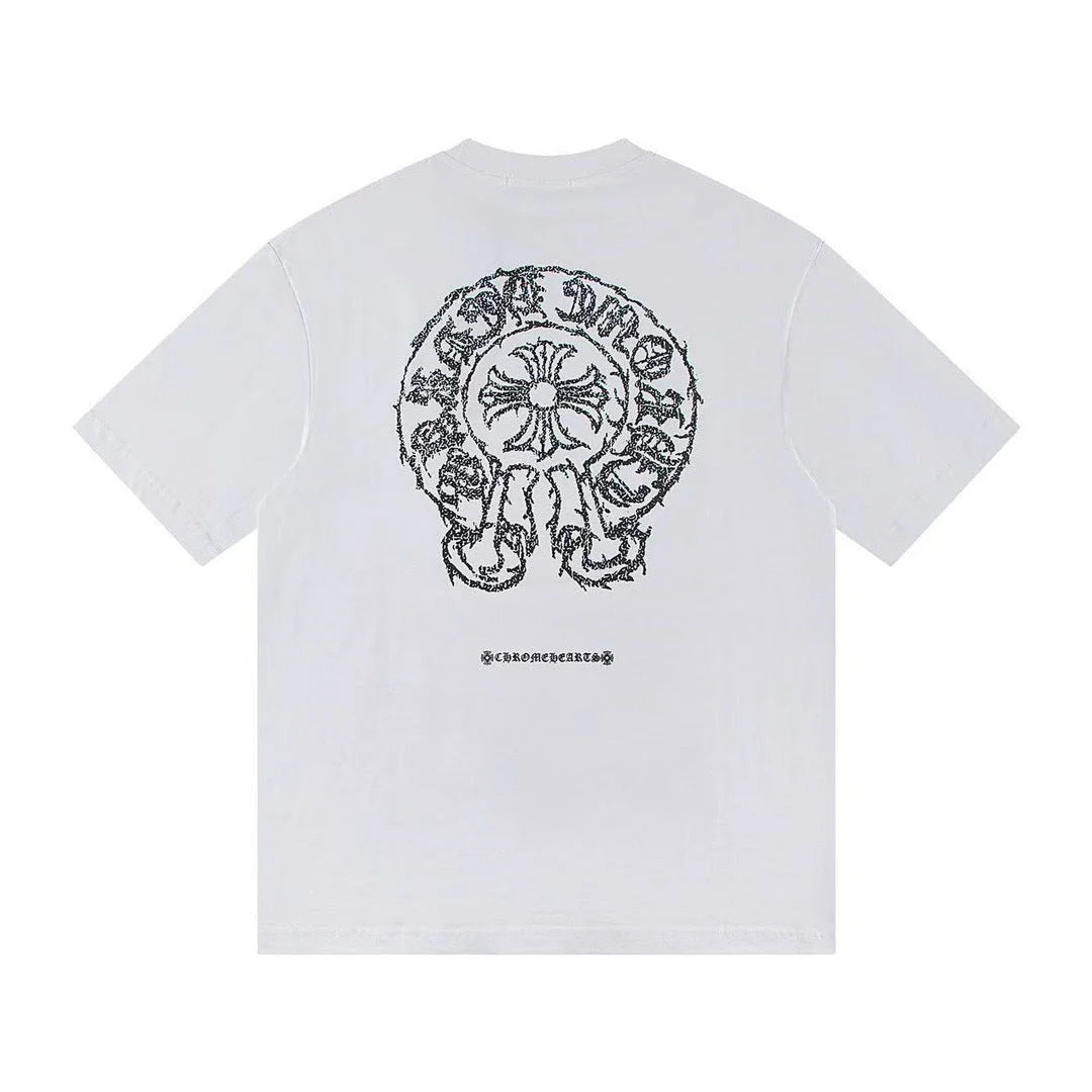 Chrome Hearts White Black Skull Cross T-Shirt