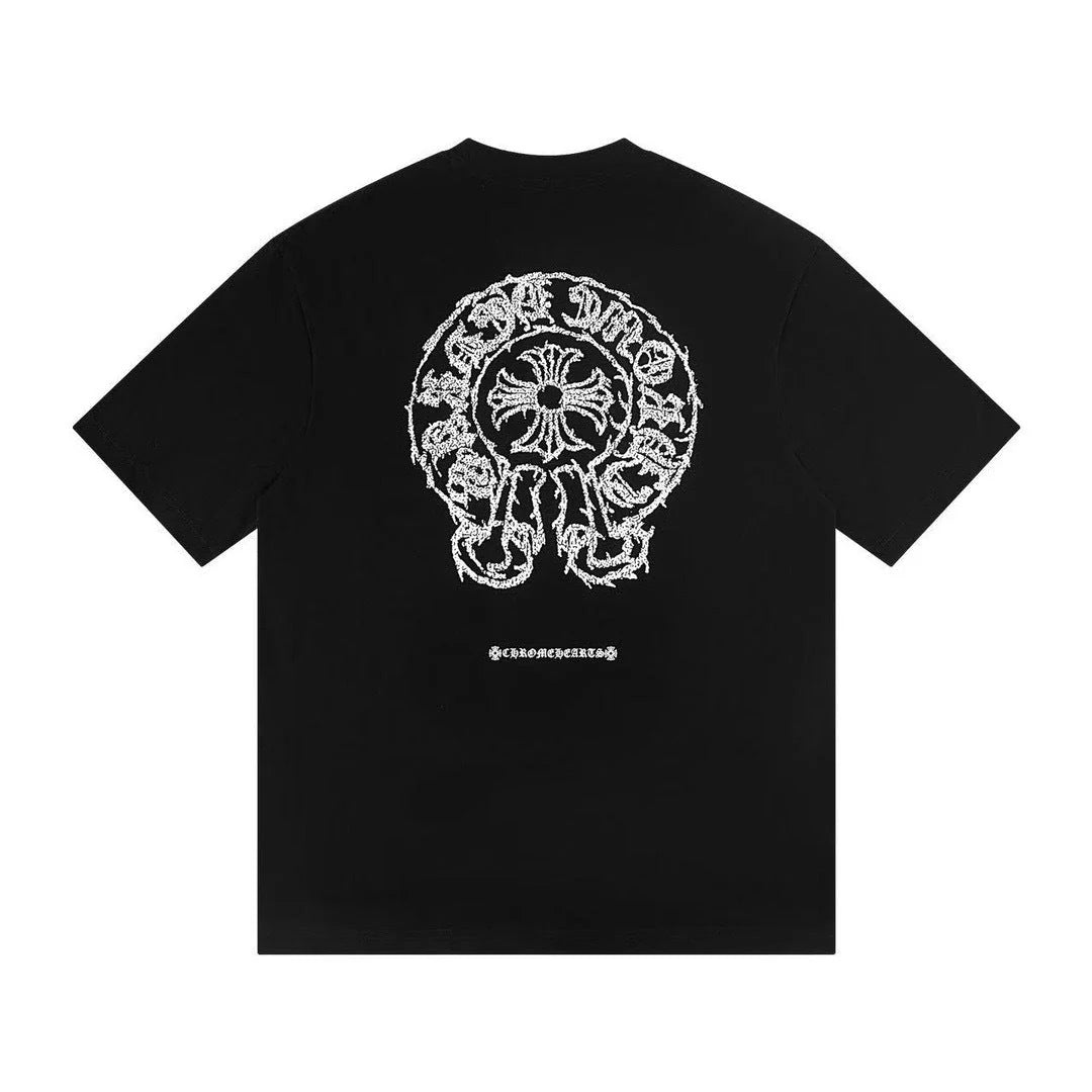 Chrome Hearts Black White Skull Cross T-Shirt