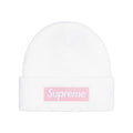 Supreme Box Logo Beanie - White and Pink