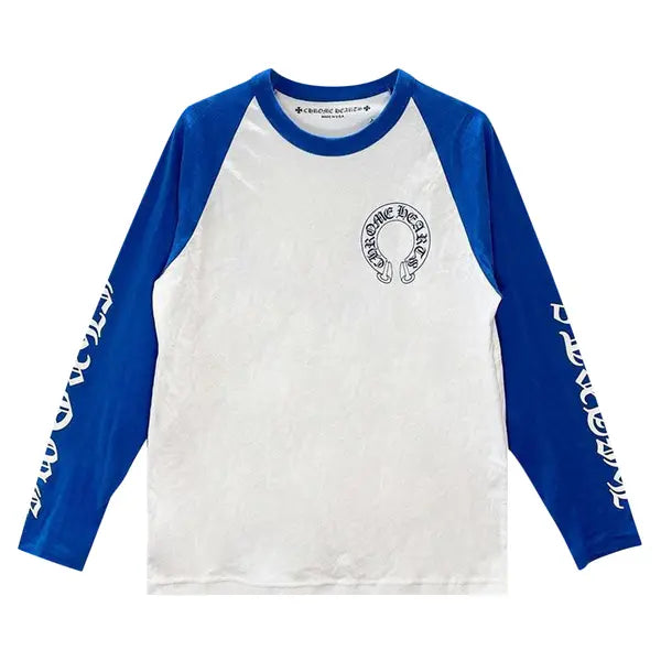 Chrome Hearts White Blue Raglan Long Sleeve