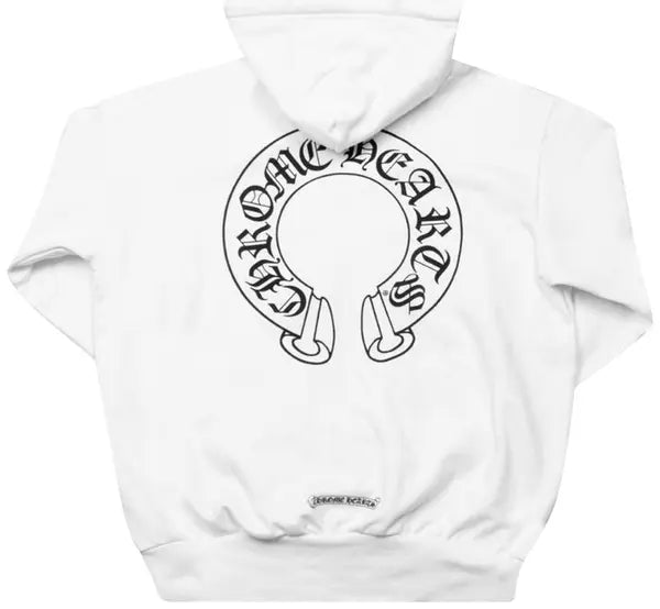 Chrome Hearts White Horseshoe Zip Hoodie