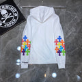 Chrome Hearts White Multicolor Cross Hoodie