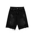 Chrome Hearts Black Cross Denim Shorts